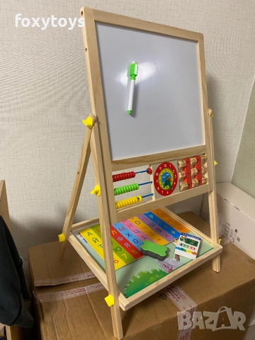 Двустранна дървена магнитна дъска с българската азбука, цифри - 66 см., снимка 4 - Образователни игри - 52432334