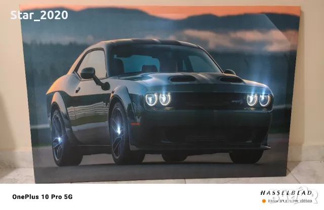 Светеща картина с Led осветление -Dodge Challenger SRT hellcat , снимка 2 - Картини - 48396780