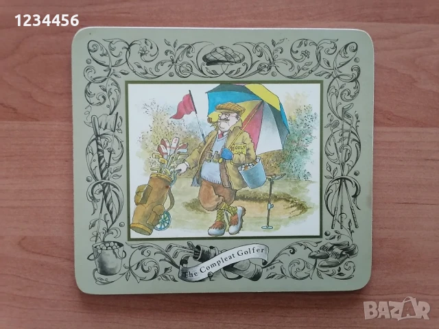 Голфърска поставка за питиета от о.Мавриций - The Compleat Golfer 22/19 см., лакирано дърво - 10 лв.