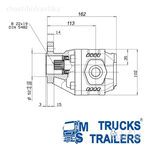 Зъбна помпа OMFB UNI NPLH 25 10500410252, снимка 3 - Части - 52115239