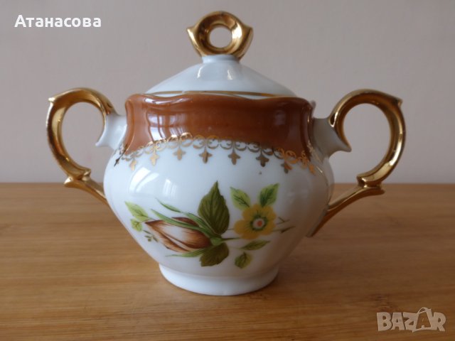 Полски порцеланови захарница и каничка за мляко латиера 1925 г, снимка 3 - Прибори за хранене, готвене и сервиране - 41323285