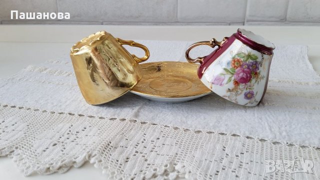 Две чашки за кафе с една чинийка, снимка 10 - Чаши - 35687318