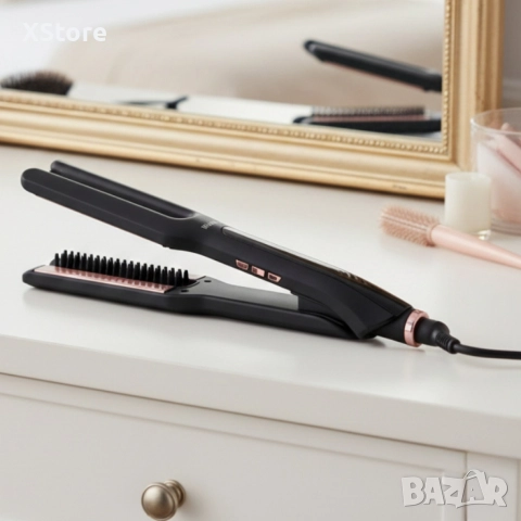 Преса за изправяне на коса с вграден насочващ гребен Muhler MHS-777