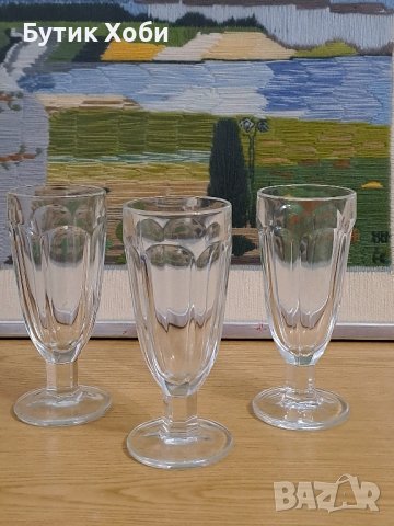 Ретро чаши от дебелостенно стъкло, Германия 