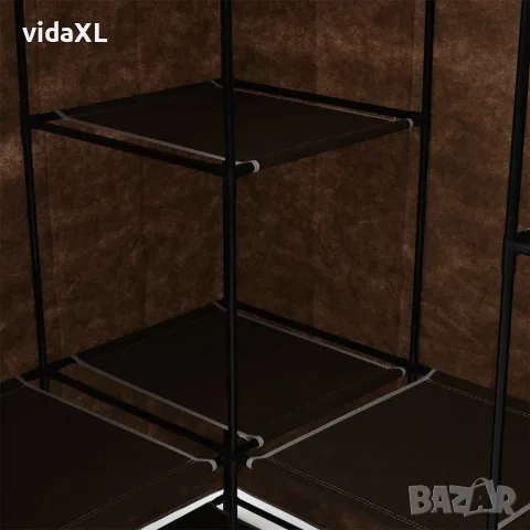 vidaXL Ъглов гардероб, кафяв, 130x87x169 см, снимка 5 - Гардероби - 56146554