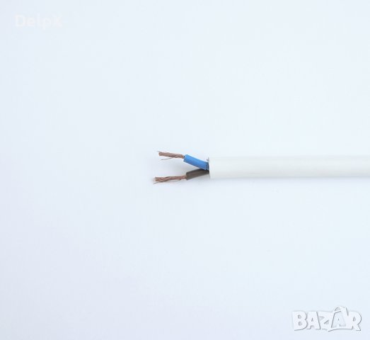 Кабел двужилен захранващ мрежови бял ШВПС-В 2x1mm2, снимка 1 - Друга електроника - 42568601