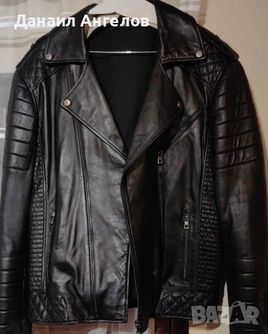 Мъжко кожено байкърско яке
