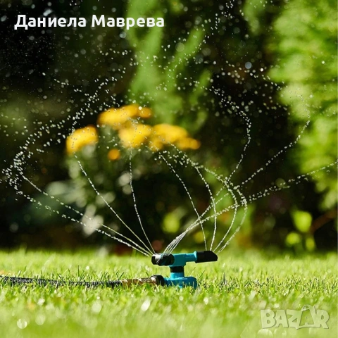 Автоматична градинска пръскачка с 3 регулируеми рамена и 12 дюзи, 360°, снимка 3 - Градински мебели, декорация  - 53389035