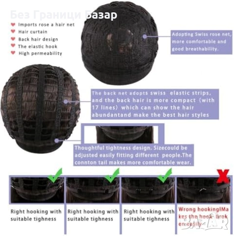 Нова Къса къдрава афро перука без лепило, естествен вид, дълбоки вълни, снимка 3 - Аксесоари за коса - 52163064