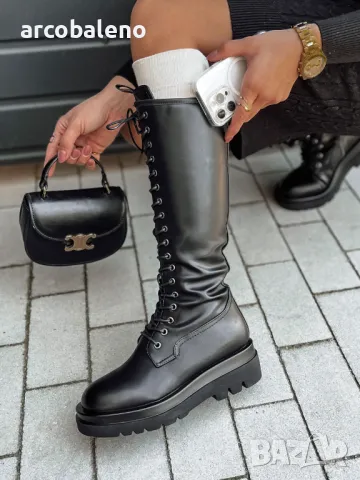 STYLZIPPER Дамски ботуши с връзки и цип , снимка 3 - Дамски ботуши - 47466519