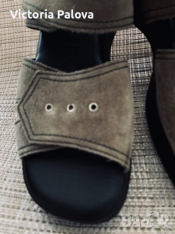 Модерни масивни сандали JELA естествена кожа, снимка 2 - Сандали - 41561028