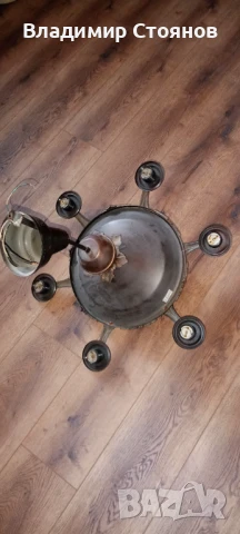 Винтидж полилей - 6 осветителни тела, класически дизайн, снимка 3 - Полилеи - 50674328