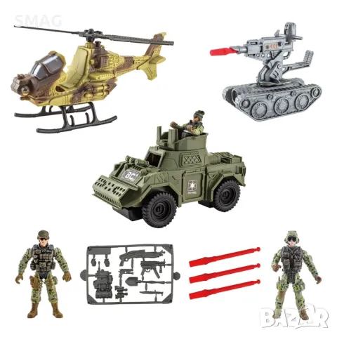 Военен комплект с бойни превозни средства и 3 войника S_1218466