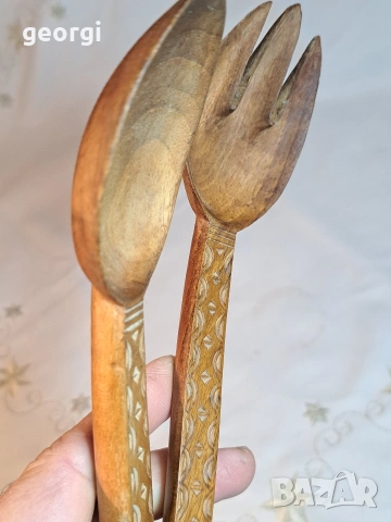 ретро дървени прибори за хранене дърворезба 34/1, снимка 4 - Декорация за дома - 53568338
