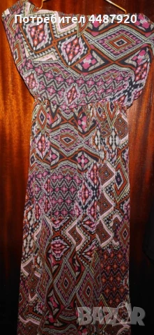 Нова рокля Bershka с етно мотиви, без презрамки, снимка 4 - Рокли - 50760369