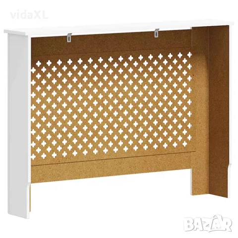 vidaXL Параван за радиатор, бял, 112x19x81,5 см, МДФ, снимка 6 - Паравани - 56146537