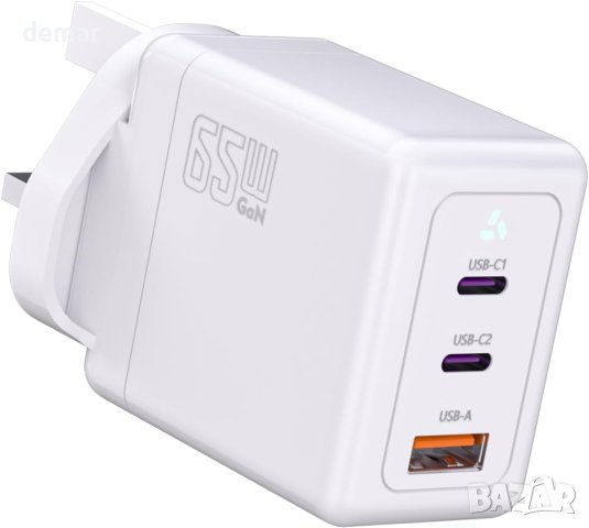 Qurzou 65W USB C адаптер GaN за бързо зареждане, снимка 1 - Друга електроника - 42521464