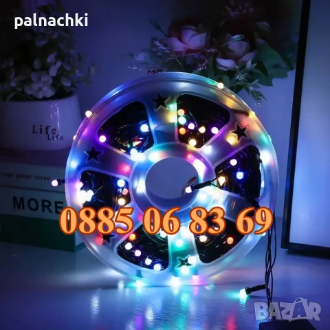 Коледни лампички 50 метра на макара за външен монтаж, многоцветна светлина, снимка 2 - Други - 52145814