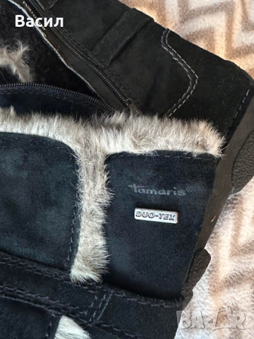 Зимни велурени ботуши -Tamaris, снимка 6 - Дамски ботуши - 52343246