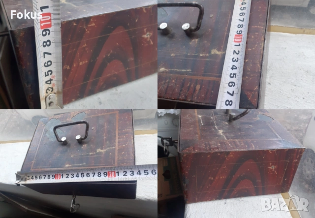 Колекционерски стар сейф каса касетка за пари и ценности, снимка 7 - Антикварни и старинни предмети - 53339402