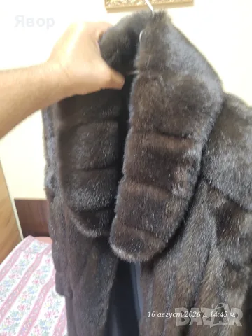 дамско палто от изкуствена кожа с косъм в тъмнокафяв (шоколадов) цвят. , снимка 9 - Палта, манта - 55793167