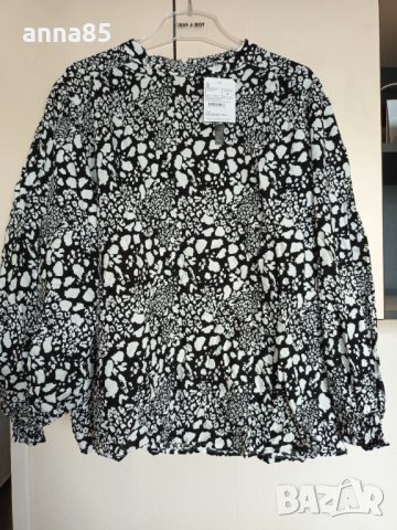 Черно Бяла блузка XL , снимка 1 - Ризи - 39126896