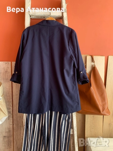 💙💙💙 Тъмносин блейзър с регулиращи се ръкави🍋, снимка 2 - Сака - 51783912