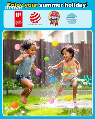 Играчки за басейн 12 бр. водни балони за многократна употреба, бързо пълнене, за малки деца, снимка 6 - Други - 44747767