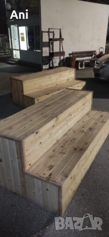 Дървени стелажи - 2 бр., снимка 3 - Стелажи и щандове - 52185889