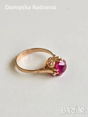 СССР златен пръстен 14 карата, снимка 2 - Пръстени - 49847763