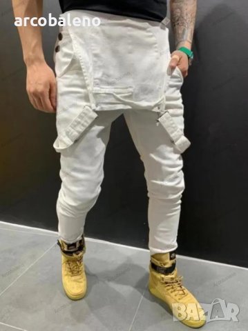 Мъжки дънки с тиранти в нов стил, 5цвята, снимка 4 - Дънки - 39815926