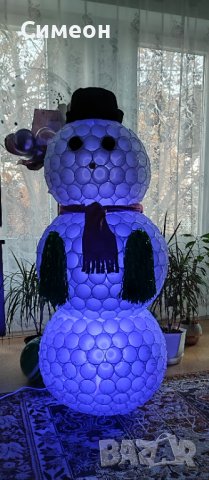 Светещ снежен човек Коледна украса Нощна лампа 