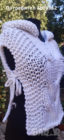 ръчно изплетено детско пончо , снимка 3 - Детски якета и елеци - 51855383