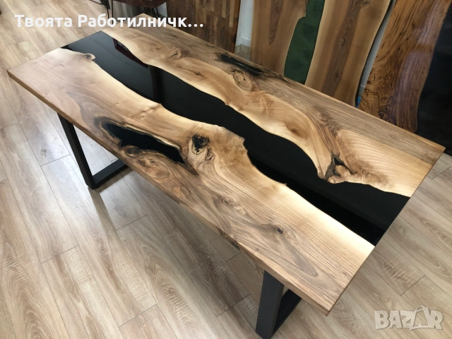 Дървени маси с епоксидна смола, снимка 3 - Маси - 53834062