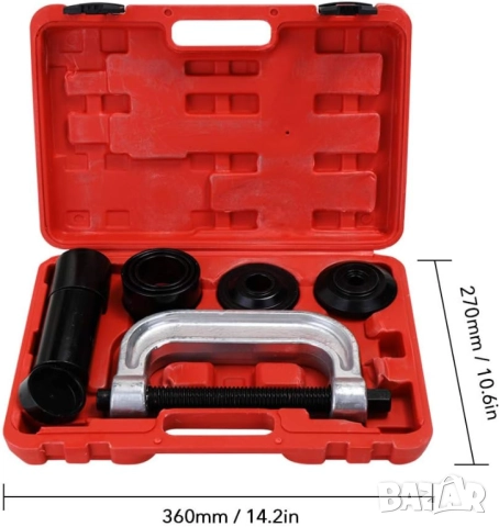 Скоба и втулки за монтаж и демонтаж на лагери и шарнири 9 части (малък), снимка 3 - Аксесоари и консумативи - 51497412