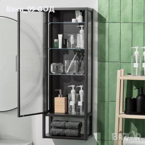 Стоманен шкаф за баня със стъклена врата, снимка 2 - Шкафове - 42437225