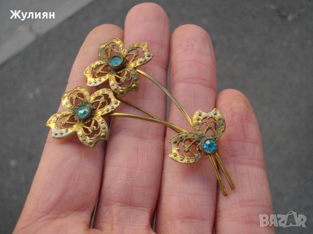 СТАРА ПОЗЛАТЕНА БРОШКА, снимка 2 - Антикварни и старинни предмети - 44199149