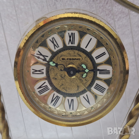 Рядък! Настолен механичен Часовник "BLESSING", WEST GERMANY, снимка 2 - Антикварни и старинни предмети - 44709007