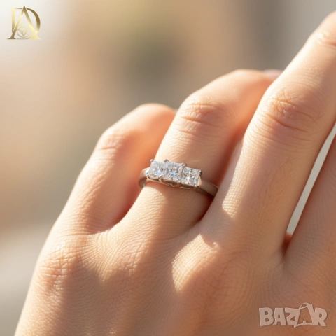 Нов Златен Пръстен с 1.00кт Естествени Диаманти, снимка 3 - Пръстени - 43039117