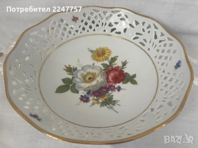 Фруктиера порцелан, снимка 4 - Антикварни и старинни предмети - 51217582