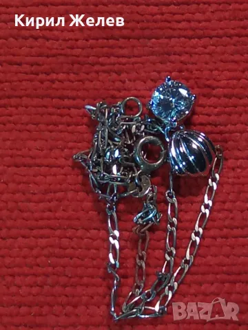 ФИНО СРЕБЪРНО ЛАНЧЕ СРЕБРО 925 с ПОСРЕБРЕНА АРТ ВИСУЛКА от БЛАГОРОДНА СТОМАНА с ИСКРЯЩ ЦИРКОН 20559, снимка 12 - Колиета, медальони, синджири - 49757308