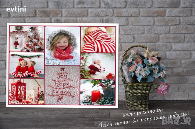 Коледен колаж със снимки в рамка, снимка 4 - Картини - 34763129