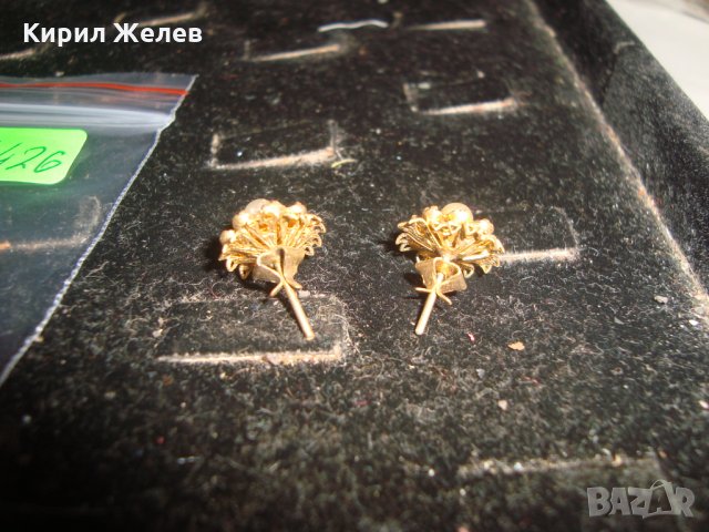 СТАРИННИ БРОНЗОВИ ФИЛИГРАННИ ПОЗЛАТЕНИ СКЪПОЦЕННИ АР ДЕКО ПЕРЛЕНИ ОБЕЦИ с ФАСЕТ КАМЪНИ ПЕРИДОТ 24426, снимка 6 - Антикварни и старинни предмети - 33958095