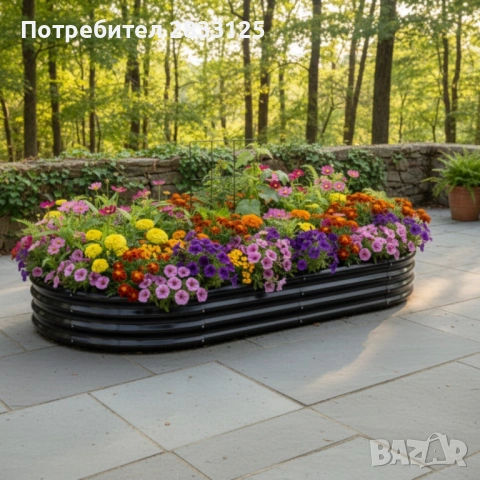 Овална леха за зеленчуци и цветя - модерна форма и здрава конструкция 240 х 120 х 30см, снимка 4 - Саксии и кашпи - 53660811