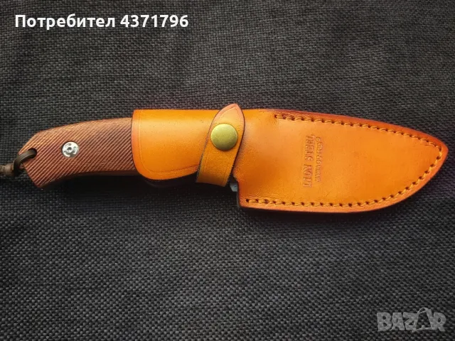 Италиански ловен нож LION STEEL,M3 ST Wood Santos,кожена кания,LN407, снимка 7 - Ножове - 49108487