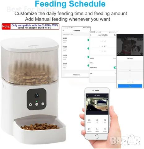Смарт автоматична хранилка ToDo с WiFi и видеокамера , снимка 3 - За котки - 48448047