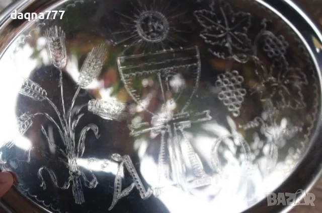 Античен свещен поднос 1920 г, снимка 6 - Антикварни и старинни предмети - 49389538
