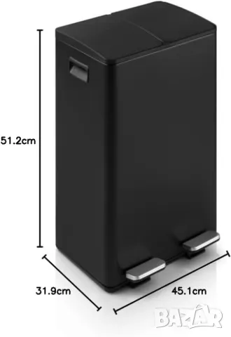 Премиум кош за боклук UMUZI CLEANING– 2 отделения за разделно събиране, снимка 9 - Други - 49735604
