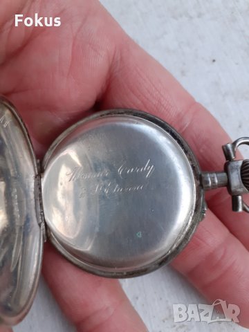 Часовник сребърен джобен с позлата - Работи, снимка 3 - Антикварни и старинни предмети - 35881593