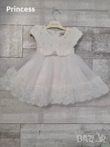 Дантелена детска официална рокля 6м, снимка 2 - Бебешки рокли - 49540122